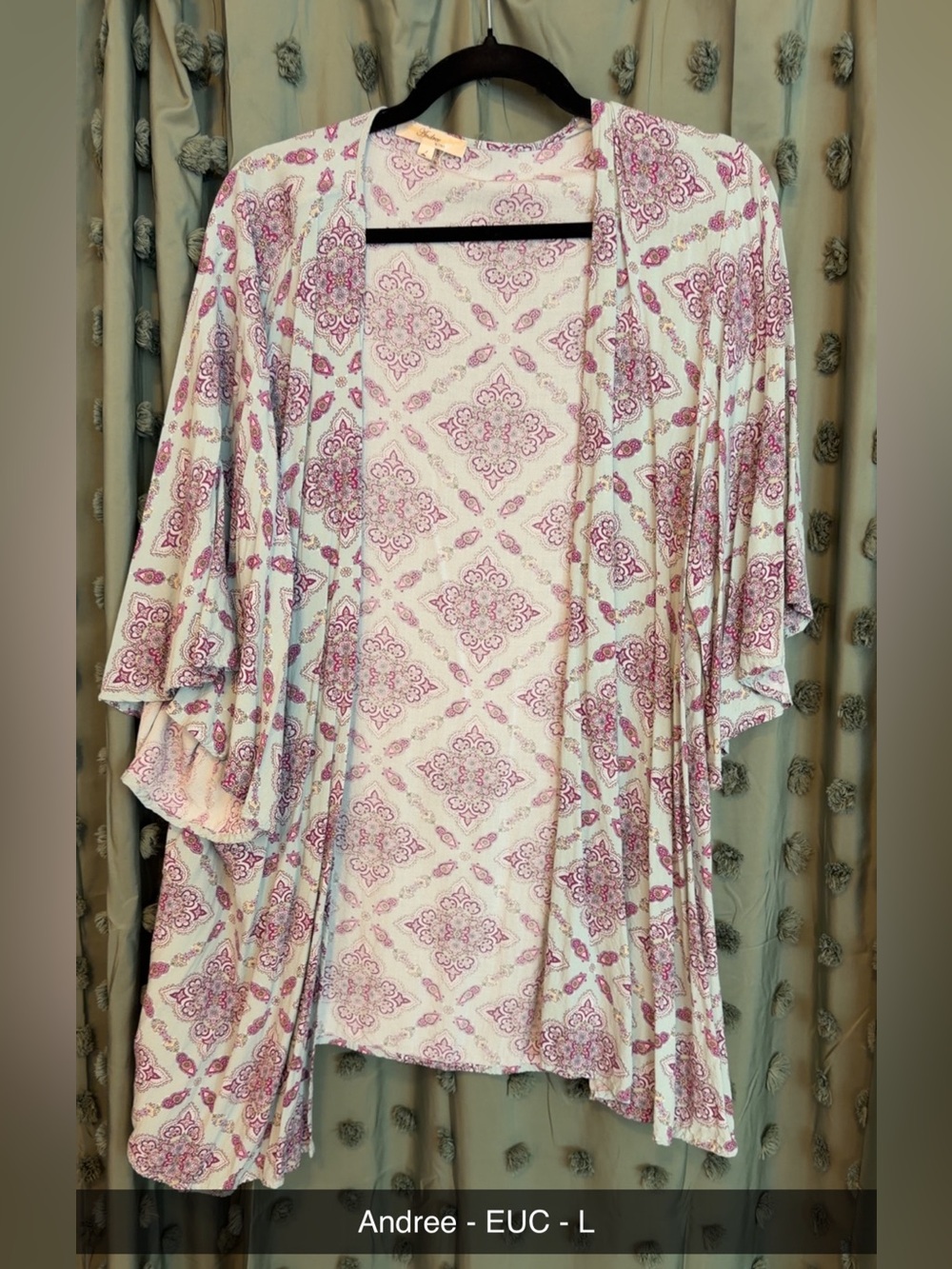 Andree Cream and Purple Medallion Kimono